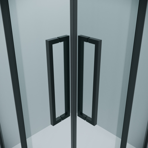 картинка Душевое ограждение Grossman Cosmo 300.K33.02.9090.21.00 (90х90х195) квадрат,раздвижная,черный матовый,стекло прозрачное, 1 место от магазина Сантехстрой