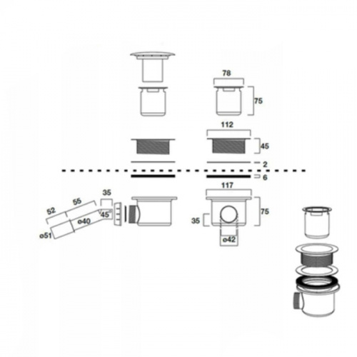 картинка KERASAN Retro Сифон для поддона, хром диаметр 90 от магазина Сантехстрой