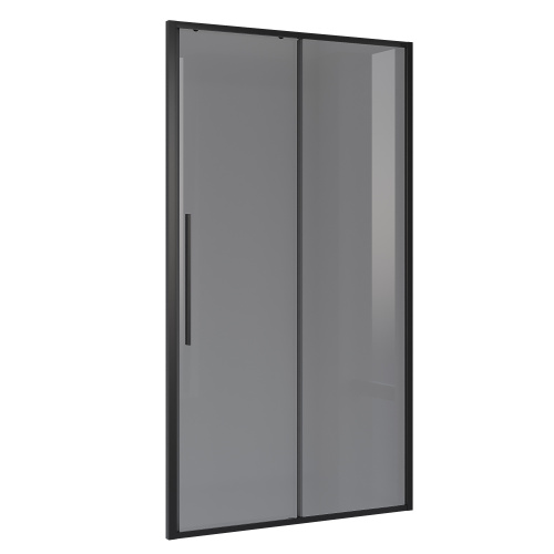 картинка Дверь в нишу Niagara Nova NG-85-13TB (130х195) черный матовый,стекло тонированное,дверь раздвижная,1 место от магазина Сантехстрой