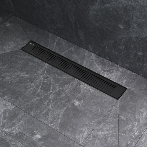 картинка W02SC-P11-050-01BM PrimeFlow Трап для душа линейный универс затвор Cut Gradient 50см цвет черн мат от магазина Сантехстрой