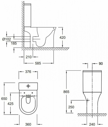 картинка Бачок для унитаза Jacob Delafon Aleo ETAL212-0 Белый от магазина Сантехстрой