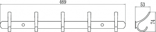 картинка Планка с крючками (5 крючков) Savol (S-004255) от магазина Сантехстрой