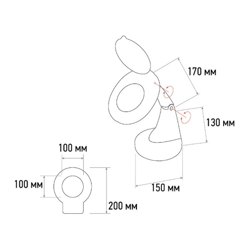 картинка Лупа настольная 3D с подсветкой 30 SMD LED,  ø100мм,  белая (2012B, ВО) REXANT от магазина Сантехстрой