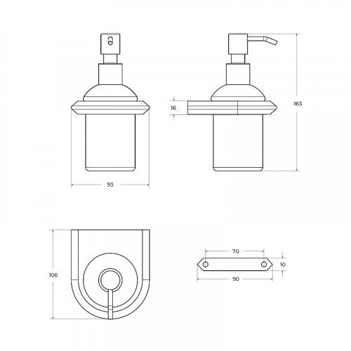 картинка Дозатор для жидкого мыла Cezares Liner LINER-SOIS-V-01 Хром от магазина Сантехстрой