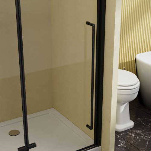 картинка Душевая дверь Slim-N VDPH-5SN100CLB, 1000, черный, стекло прозрачное от магазина Сантехстрой