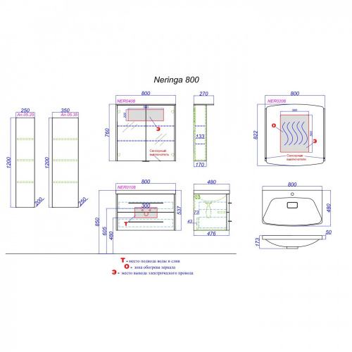 картинка Раковина Aqwella 5 stars Neringа Ner.08.04.D 80 от магазина Сантехстрой