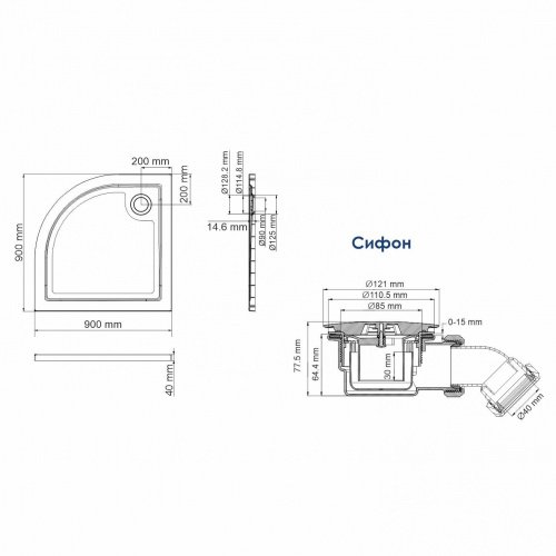 картинка Salm 27T01 Душевой поддон от магазина Сантехстрой