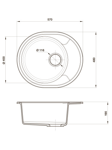 картинка Кухонная мойка Reflection Allonge RF0658BL, черный от магазина Сантехстрой
