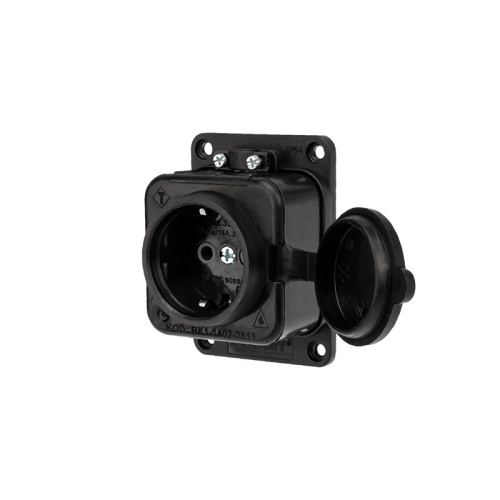 картинка Розетка штепсельная влагозащищенная,  с/з, 16 А,  IP54 каучук REXANT от магазина Сантехстрой