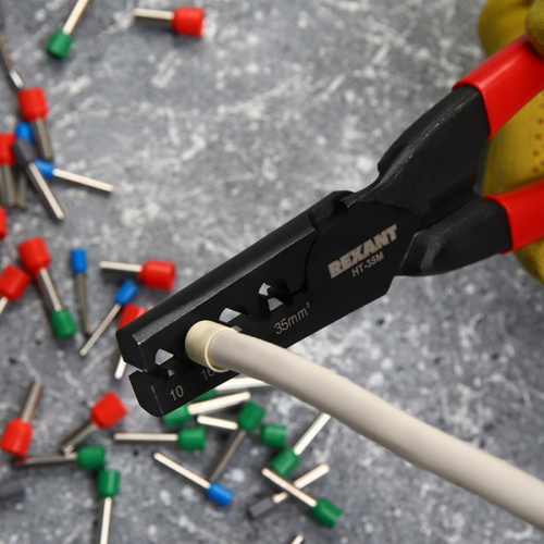 картинка Пресс-клещи для обжима втулочных наконечников 10-35 мм² (HT-35M) REXANT от магазина Сантехстрой