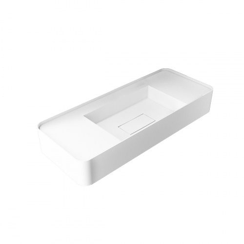 картинка Раковина Solid Surface Vincea VWB-6S312MW 1200*400*150, подвесная, цвет белый матовый от магазина Сантехстрой