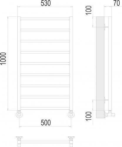 картинка Полотенцесушитель Terminus Контур П9 500х1000 от магазина Сантехстрой