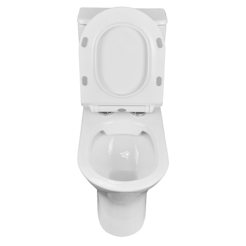 картинка Унитаз напольный Azario FRETTA ROUND N 340х650х770 безободковый, c быстросьемным сиденьем микролифт (AZ-1038A) от магазина Сантехстрой