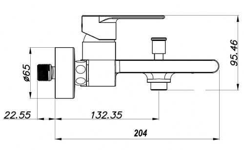 фото смеситель для ванны azario delano короткий излив, хром (az-15840511)