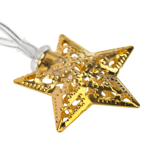 картинка Гирлянда светодиодная на солнечной батарее Звезды 12 LED ТЕПЛЫЙ БЕЛЫЙ 1,2 метра от магазина Сантехстрой