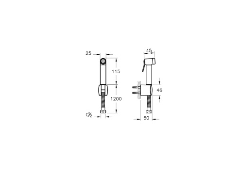 картинка Гигиенический душ A4574734 VitrA без смесителя брашированный никель латунь от магазина Сантехстрой