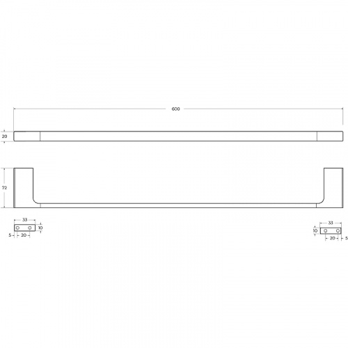 картинка Полотенцедержатель Cezares Slider SLIDER-TH-60-NOP Черный матовый от магазина Сантехстрой