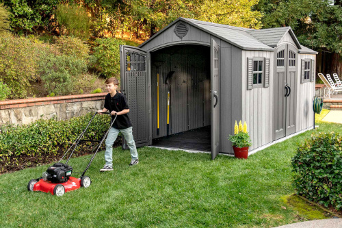 картинка Lifetime, США Сарай пластиковый WoodLook 15*8 DD от магазина Сантехстрой