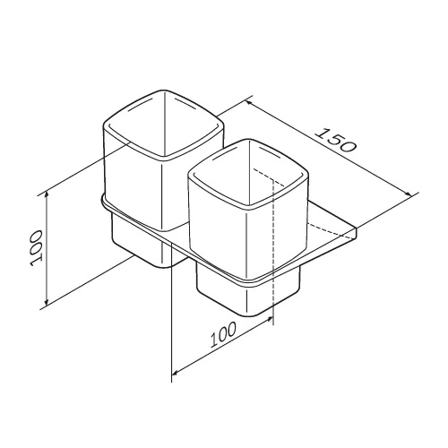 картинка A50A343422 Inspire V2.0, Двойной стеклянный стакан с настенным держателем, черный, шт от магазина Сантехстрой