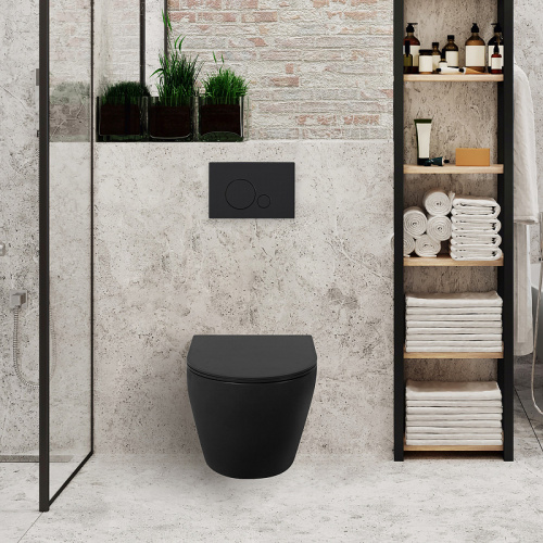 картинка Унитаз BelBagno Colorato BB062CHR-MB подвесной Черный без сиденья от магазина Сантехстрой