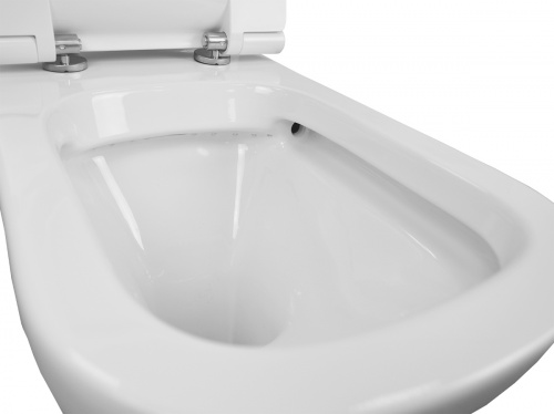 картинка Унитаз-моноблок Creo Ceramique ONE 350х720х760 безободковый, в комплекте с быстросъемным сиденьем микролифт (ON0102) от магазина Сантехстрой