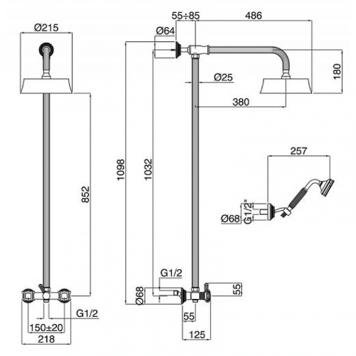 картинка Душевая система Cezares Olimp OLIMP-CD-01-O Хром от магазина Сантехстрой