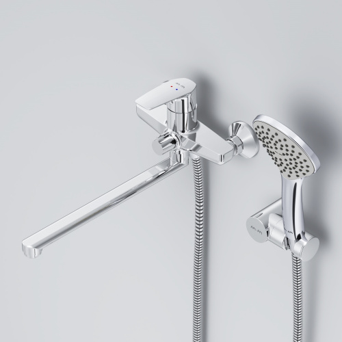фото f90a95000 gem, смеситель д/ванны/душа, излив 320 мм, душевой набор, хром, шт.