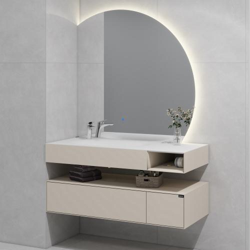 картинка Мебель B&W U955.MR1000L зеркало / LED, c кнопкой вкл. (1000x35х1000) от магазина Сантехстрой
