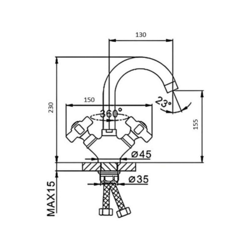 картинка Смеситель для кухни D-Lin D156819-D, хром от магазина Сантехстрой