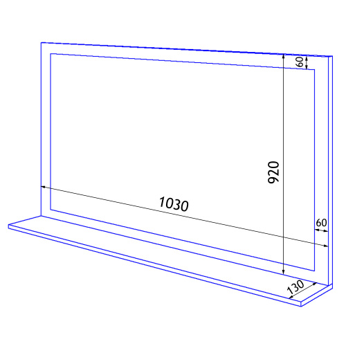 картинка Зеркало Loranto Пандора 1050х920 белое золото, массив Дуб (Зеркало) от магазина Сантехстрой