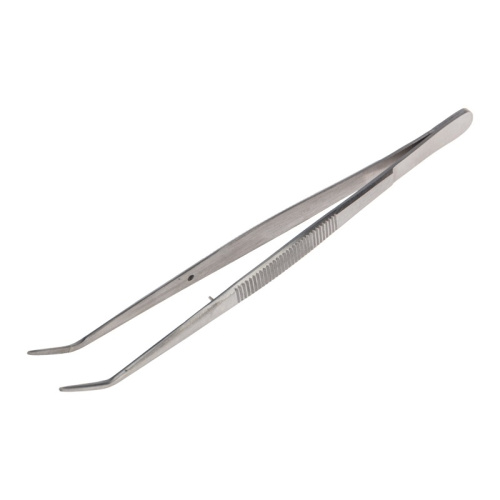 картинка Пинцет изогнутый,  узкий,  фиксатор,  рифленый 155мм ПРОФИ от магазина Сантехстрой