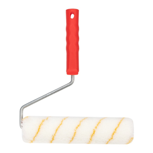 картинка Валик полиамид белый с желтой полосой,  ворс 11 мм,  ширина ролика 240 мм,  Ø 42 мм,  бюгель 8 мм,  серия «Мастер» REXANT от магазина Сантехстрой