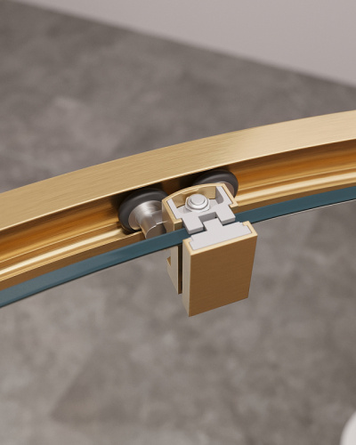 картинка Душевой уголок Cezares Molveno 90x90 MOLVENO-R-1-90-C-BORO-IV профиль Брашированное золото стекло прозрачное от магазина Сантехстрой