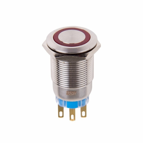 картинка Кнопка антивандальная Ø19 250В Фикс (5с) ON-OFF/OFF-ON подсв/красная REXANT (в упак.  1шт. ) от магазина Сантехстрой