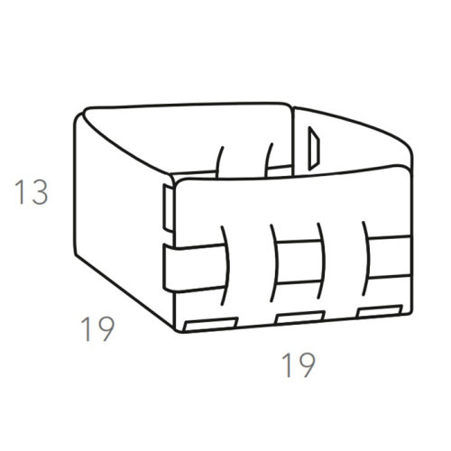 картинка ADJ Корзинка Mini Bottega, 19x19xH13 см., цвет: панна котта/белый от магазина Сантехстрой