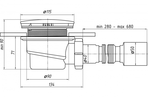 картинка Сифон для душевого поддона АНИ пласт E325C от магазина Сантехстрой
