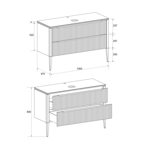 картинка Тумба со столешницей Валенсия 100, Зеленый тростник / Столешница компакт-плита, Белая от магазина Сантехстрой