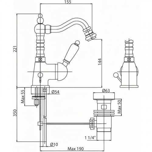 фото смеситель для биде cezares elite elite-bsm2-01-nc хром