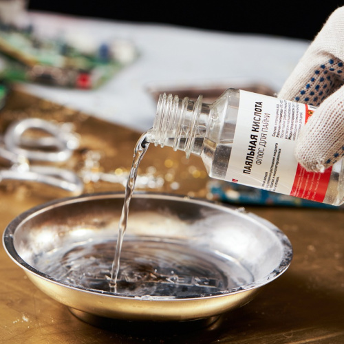 картинка Флюс для пайки REXANT,  ПАЯЛЬНАЯ КИСЛОТА,  100 мл,  флакон от магазина Сантехстрой