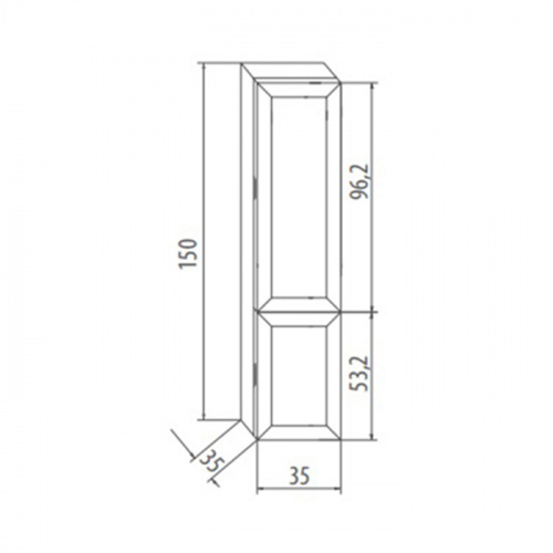 картинка EBAN Marta 150, колонна подвесная 35*35*h150, левая-SX , c 1 бол.расп.дв., 1 мал.рас.дверки, без ручек,цвет: FUNE (ЦЕНА со склада!) от магазина Сантехстрой