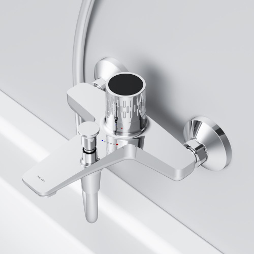 фото f90a10400 gem смеситель для ванны/душа с индикацией температуры, хром, шт.