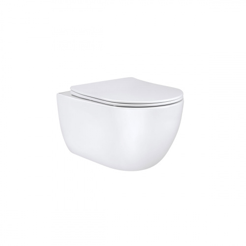 картинка Унитаз подвесной Evo VT1-34 безободковый, цвет белый, ультратонкое soft-close сиденье от магазина Сантехстрой
