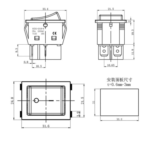картинка Выключатель клавишный 250V 30А (4с) ON-OFF красный с подсветкой (RWB-502) REXANT от магазина Сантехстрой