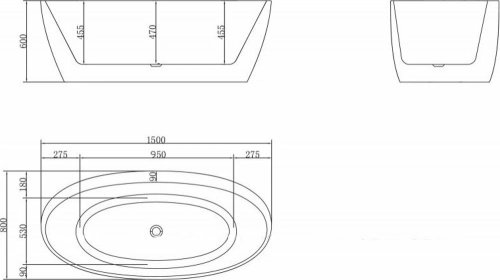 картинка Акриловая ванна BelBagno 150х80 BB404-1500-800 от магазина Сантехстрой