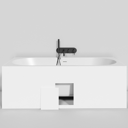картинка Salini ORNELLA AXIS KIT 180 Встраиваемая ванна 1800х800х600мм, прямоуг. ,мат-л: S-Sense, дон. кл. "Up&Down",слив -перел.белый глянцевый от магазина Сантехстрой