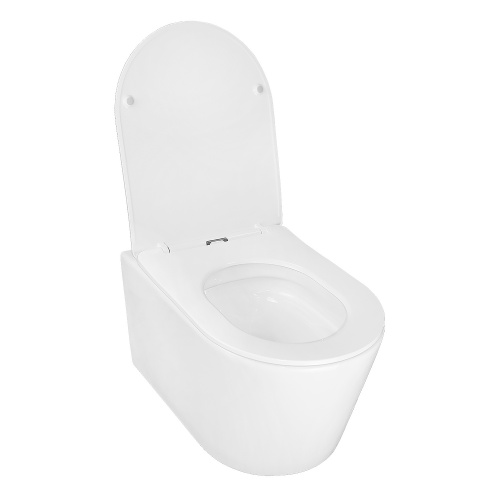 картинка Унитаз подвесной Azario Ollin 360х535х371 безободковый, слив "Торнадо", с быстросъемным сиденьем микролифт (AZ-0513R) от магазина Сантехстрой