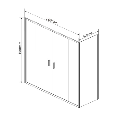 картинка Душевой уголок Garda VSR-1G28020CL, 2000*800, хром, стекло прозрачное от магазина Сантехстрой