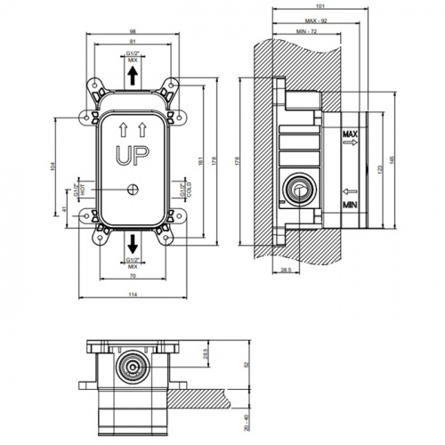 картинка Gessi Emporio Via manzoni Встраиваемая часть для смесителя на 2 выхода, цвет: Chrome от магазина Сантехстрой