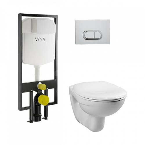 картинка Унитаз+инсталляция, Vitra, Normus, подвесной, шгв 355*525*350, цвет-белый/хром от магазина Сантехстрой