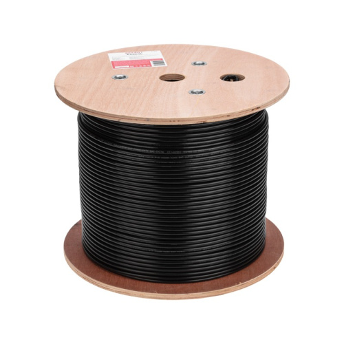 картинка Кабель витая пара U/UTP,  CAT 6, PE,  4PR,  23AWG, OUTDOOR, SOLID,  черный,  305м REXANT от магазина Сантехстрой